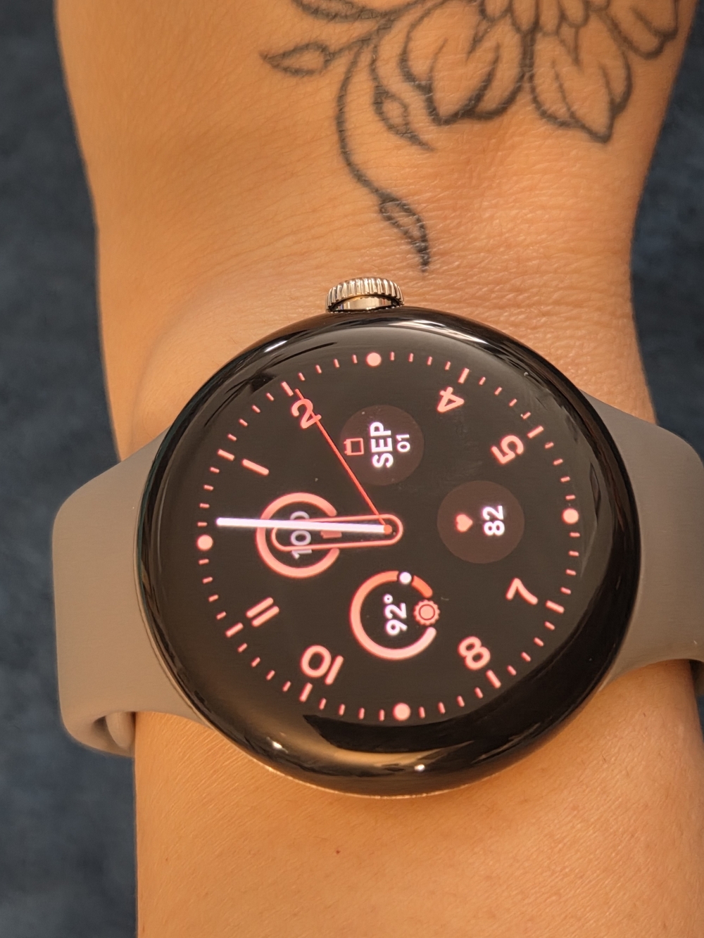 Pixel Watch - Gray Smartwatch with Pink Accent Display